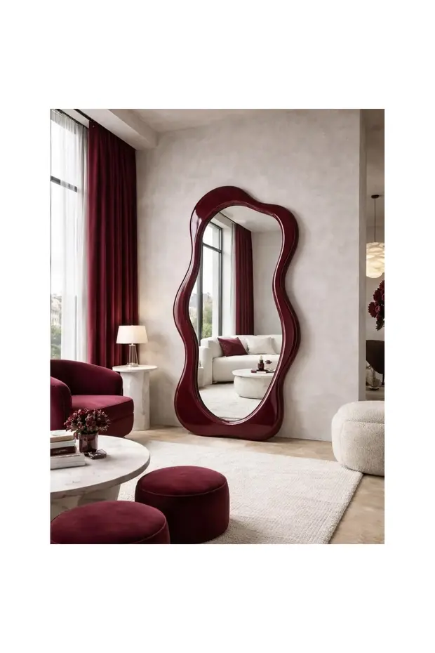 Dalga Desenli Modern Ayna